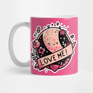 Love Me Retro Tee Design | World & Hearts Illustration Mug